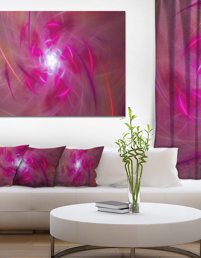 designq Pink Fractal Whirlpool Design - Abstract Wall Art Canvas