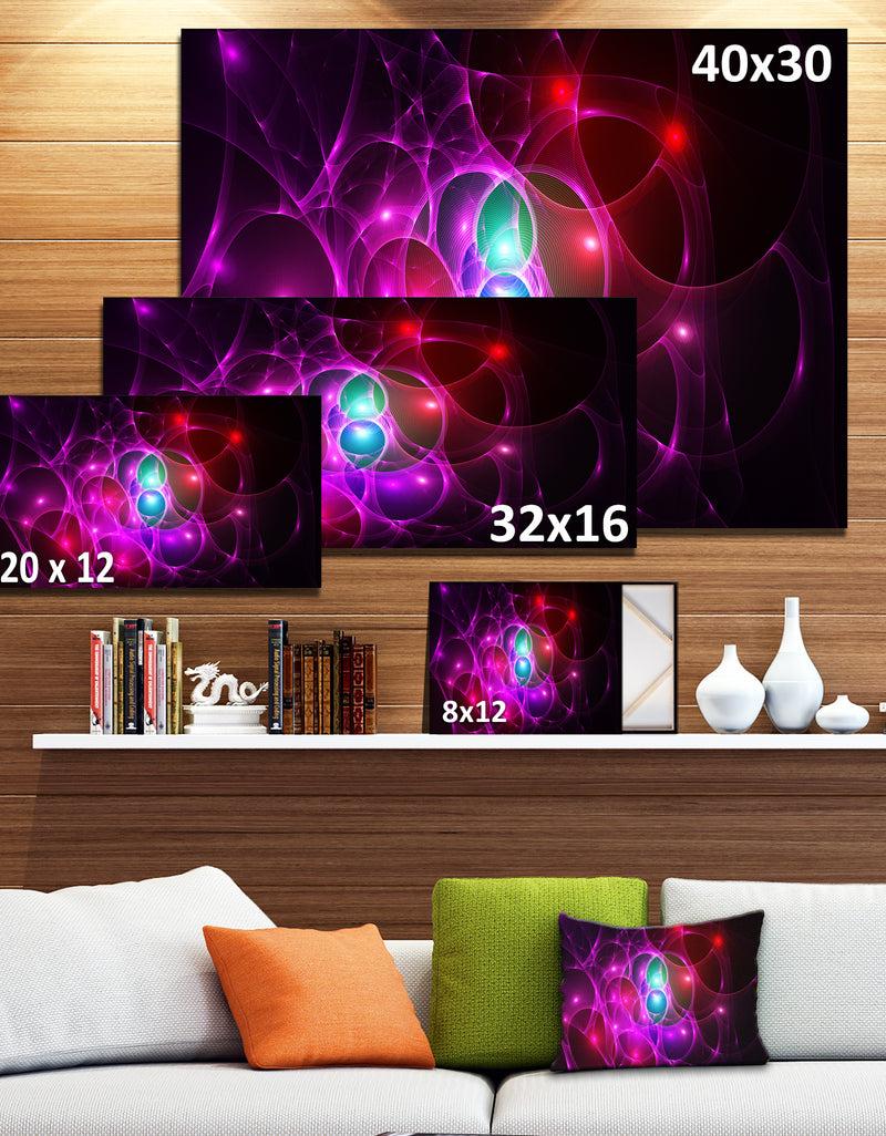 Designq Pink Glowing Bubbles Time - Extra Large Abstract Canvas Art Print Canvas