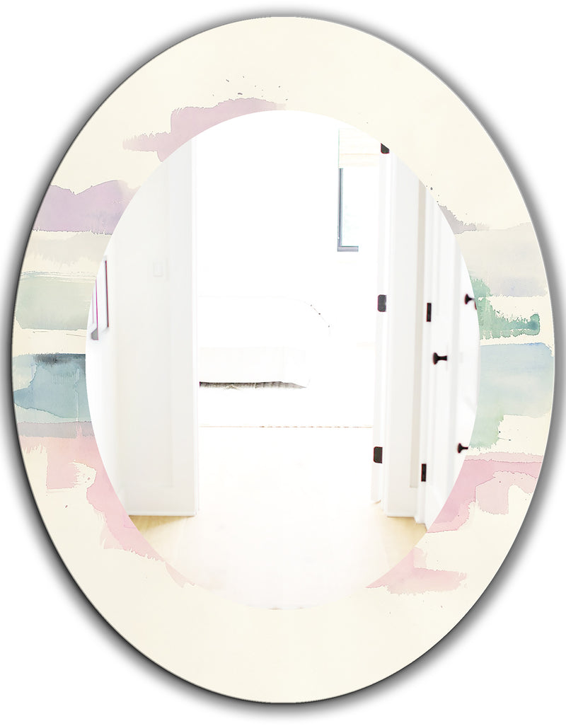 Designq Pink Lifting Fog - Traditional Mirror - Frameless Oval Or Round Wall Mirror
