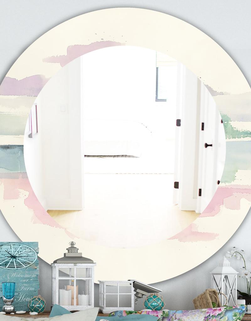 designq Pink Lifting Fog - Traditional Mirror - Frameless Oval or Round Wall Mirror