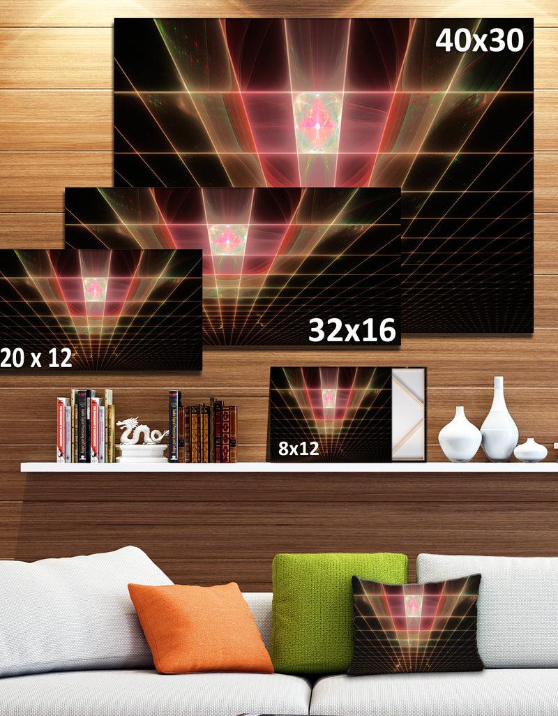 Designq Pink On Black Laser Protective Grids - Abstract Wall Art On Canvas