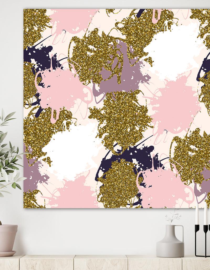 designq Pink Purple and Golden Glitter Stains - Modern & Contemporary Premium Canvas Wall Art designq Pink Purple and Golden Glitter Stains - Modern & Contemporary Premium Canvas Wall Art