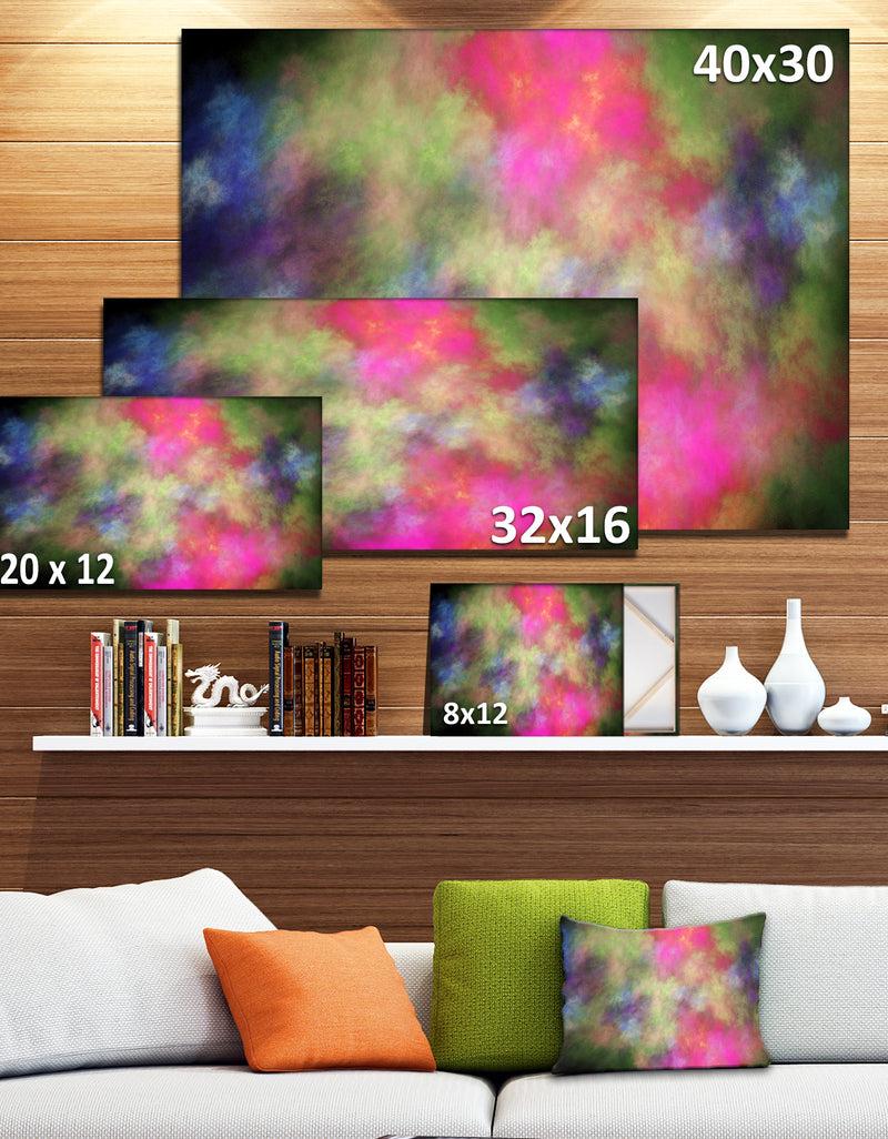 Designq Pink Starry Fractal Sky - Abstract Wall Artwork