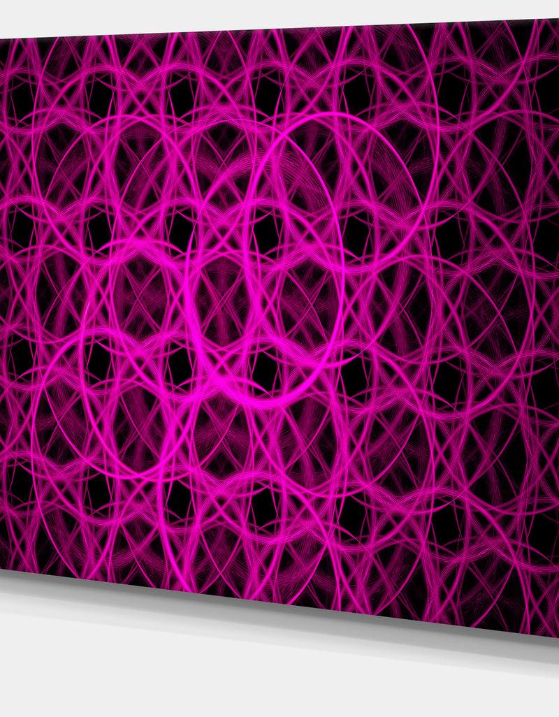 Designq Pink Unusual Fractal Metal Grill - Abstract Canvas Wall Art