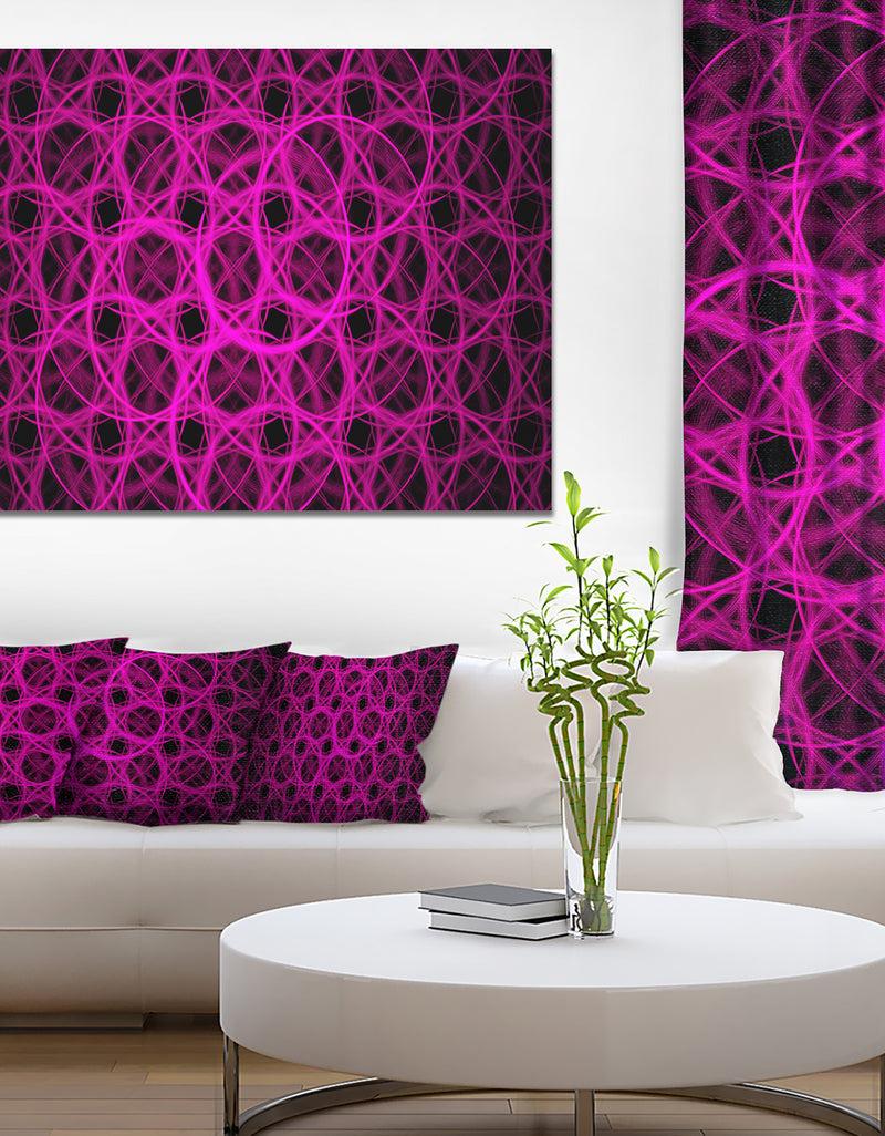 designq Pink Unusual Fractal Metal Grill - Abstract Canvas Wall Art