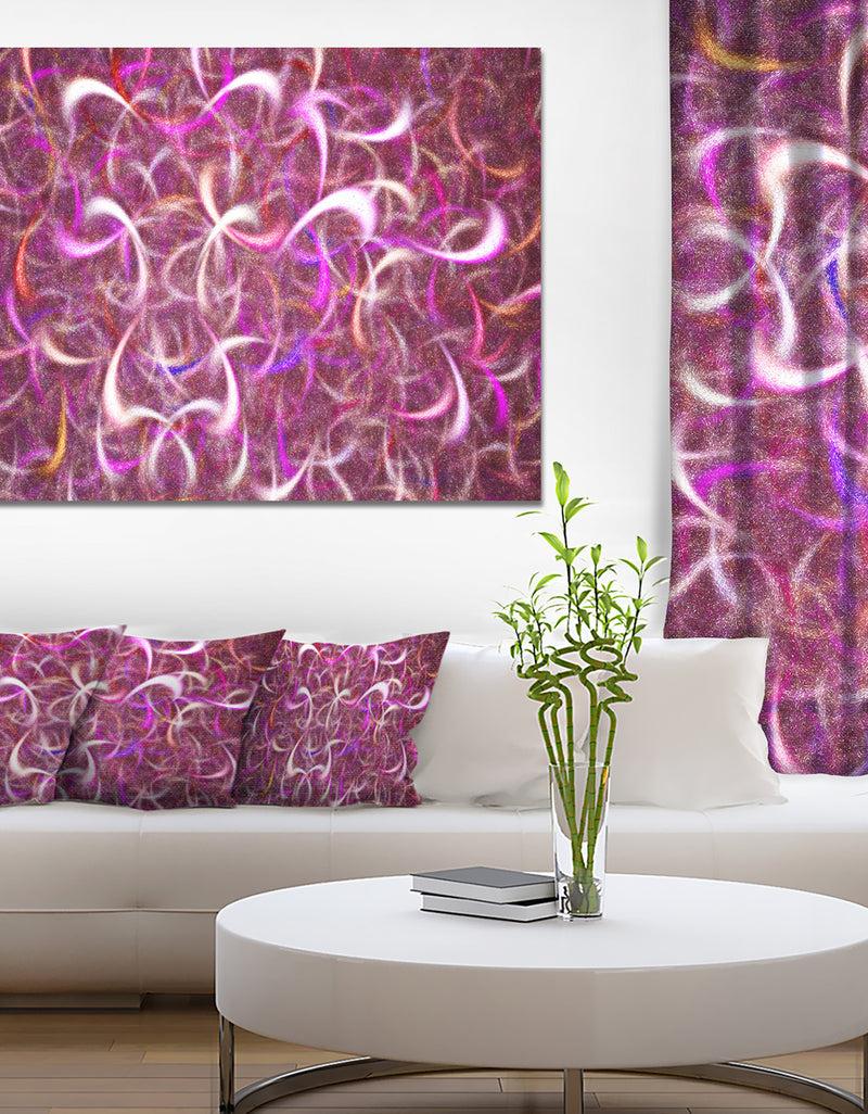 designq Pink Watercolor Fractal Pattern'Large Abstract Canvas Art Print