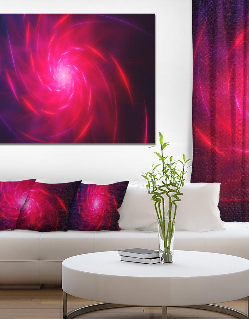 designq Pink Whirlpool Fractal Spirals'Large Abstract Canvas Art Print