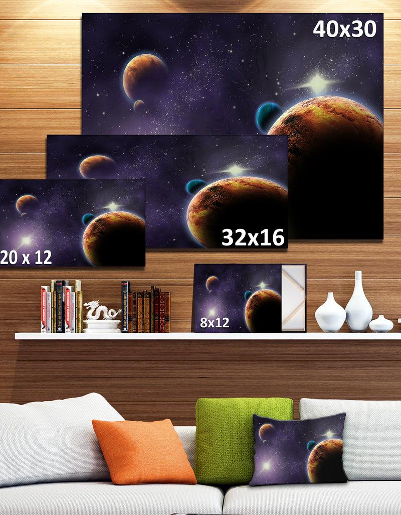 Designq Planets In Deep Dark Space Contemporary Artwork