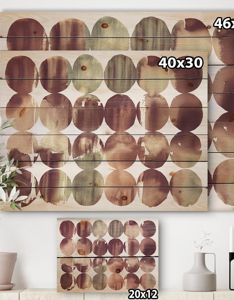 Designq Plum Dots Minimal Geometric II - Transitional Print On Natural Pine Wood