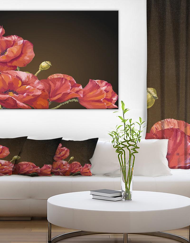 designq Poppy Flowers Vector Art - Floral Canvas Artwork