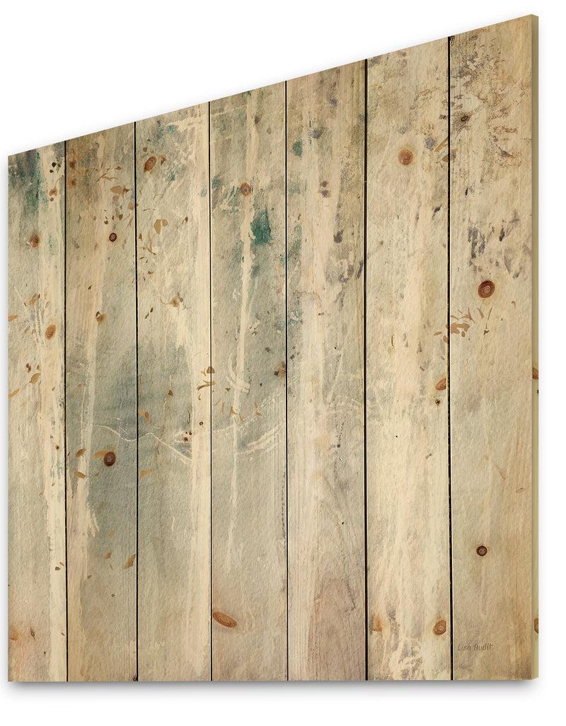 Designq Porch & Den A Woodland Walk Into The Forest VI - Modern Farmhouse Print On Natural Pine Wood