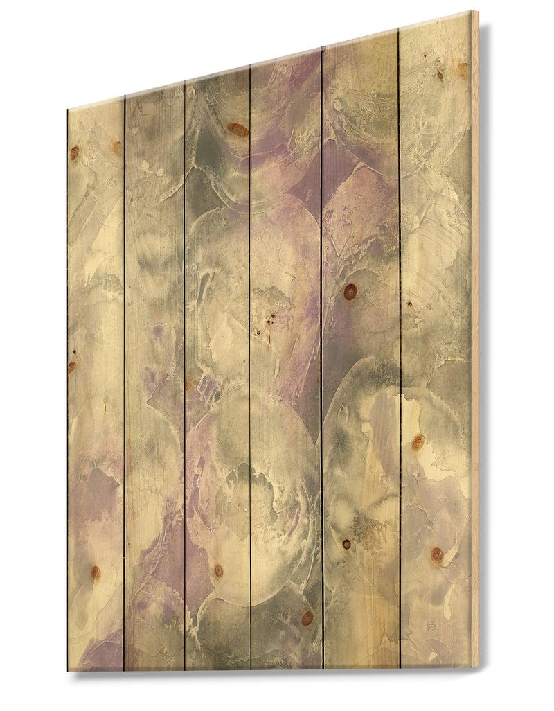 Designq Porch & Den Watercolor Minimal Purple Tones III - Farmhouse Print On Natural Pine Wood
