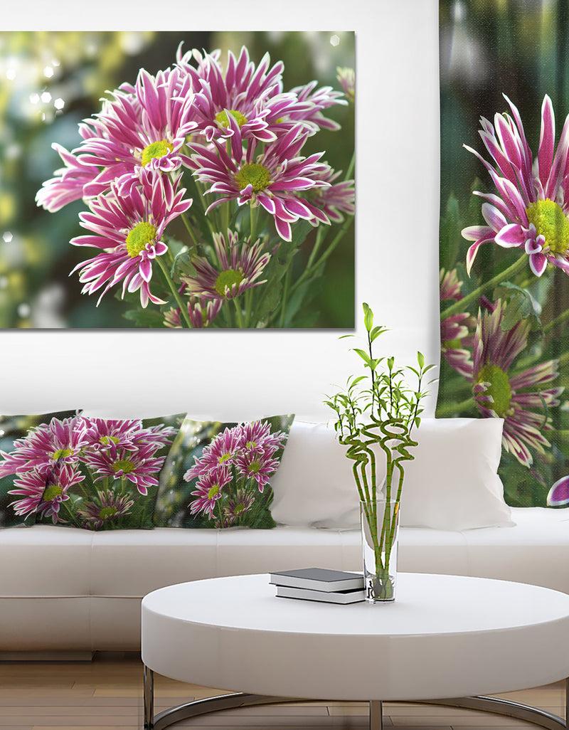designq Purple Chrysanthemum Flower - Floral Canvas Wall Art
