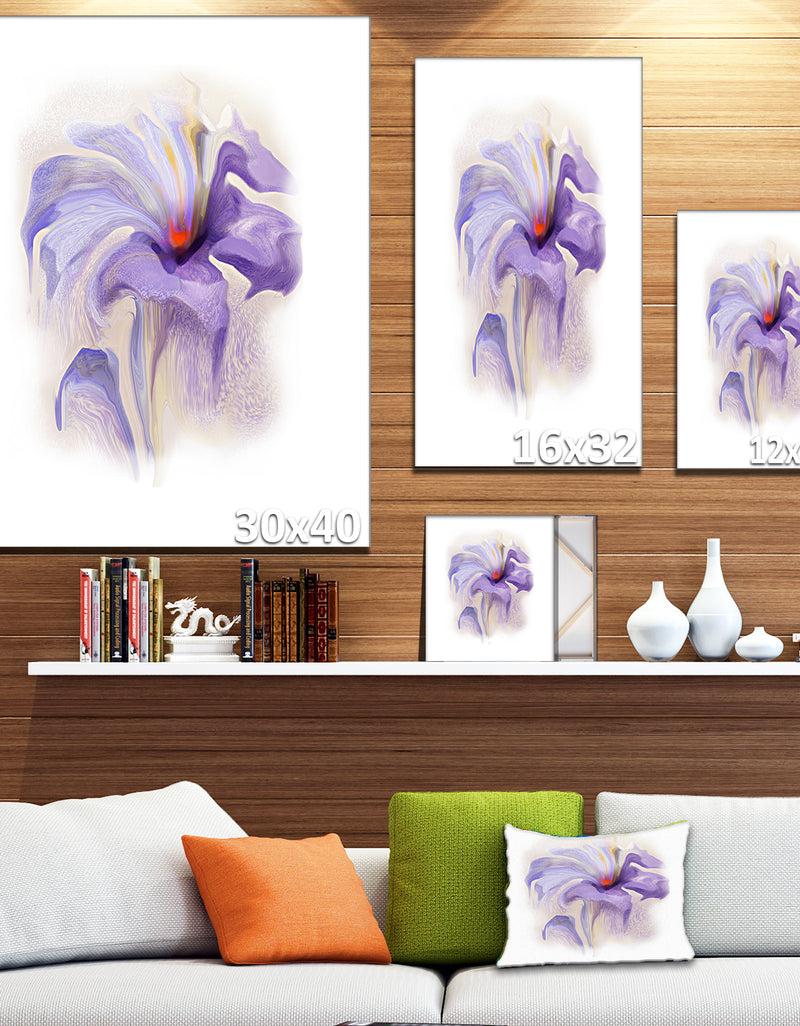 Designq Purple Flower Watercolor Illustration - Large Animal Canvas Wall Art Print