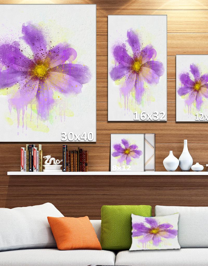 Designq Purple Flower With Large Petals - Flowers Canvas Wall Artwork