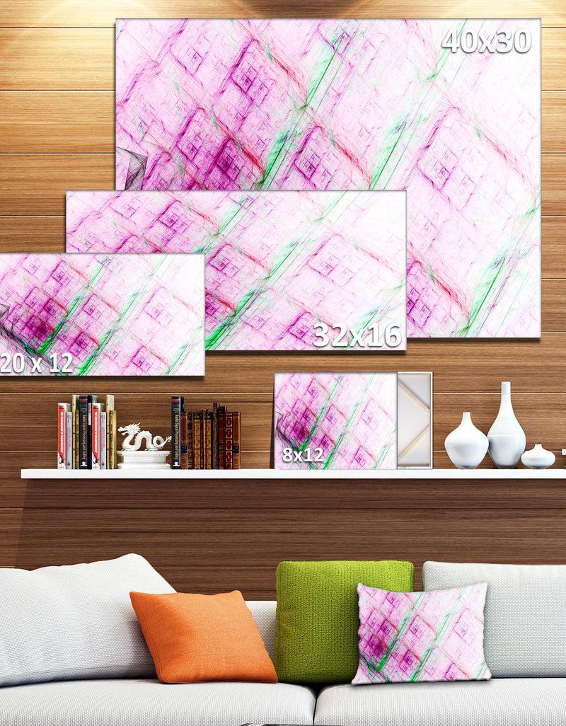 Designq Purple Fractal Grill Pattern - Extra Large Abstract Art On Canvas
