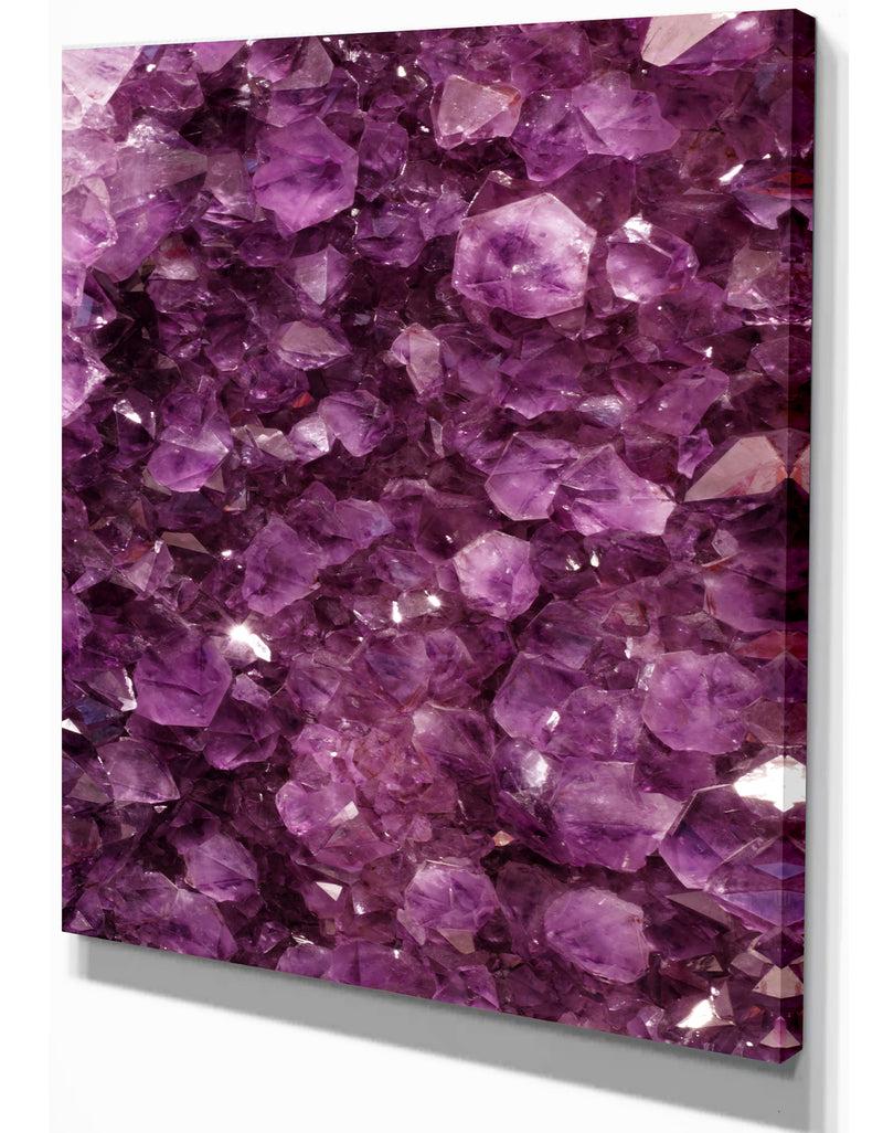 Designq Purple Gems - Stone Photographic On Wrapped Canvas