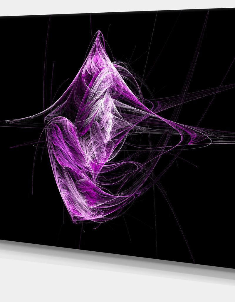 Designq Purple On Black Fractal Illustration - Large Glossy Canvas Art Print