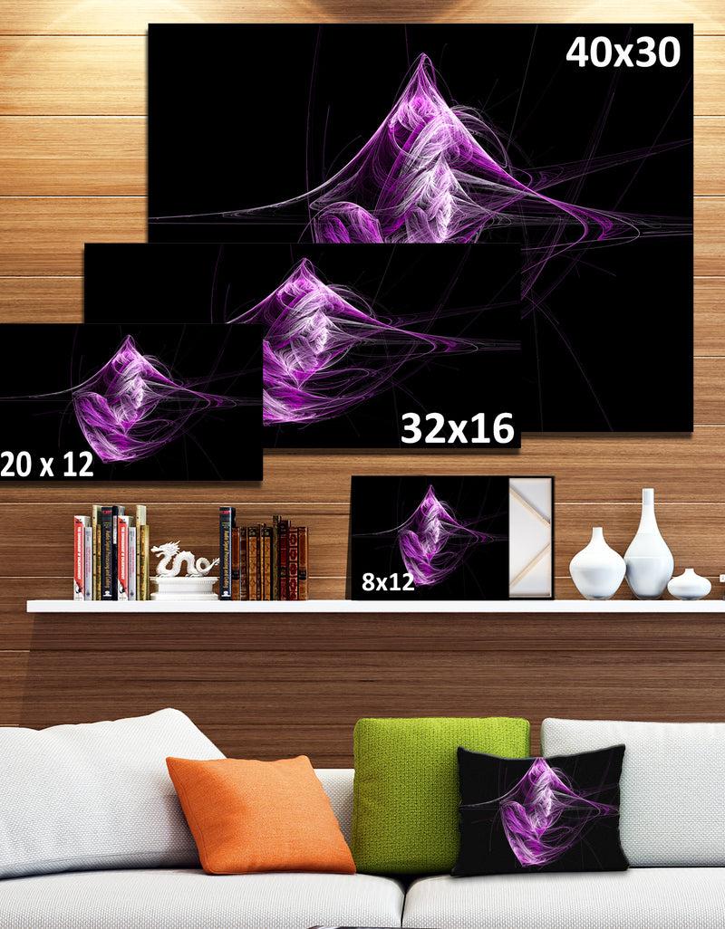Designq Purple On Black Fractal Illustration - Large Glossy Canvas Art Print