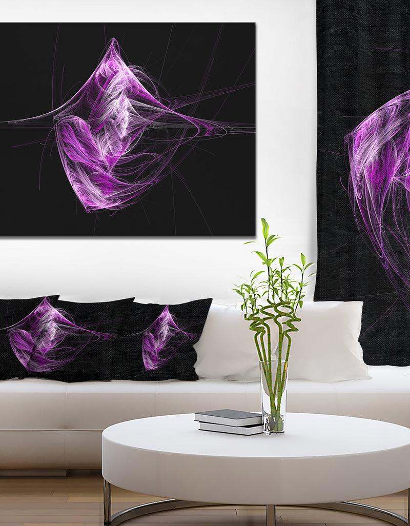 designq Purple on Black Fractal Illustration - Large Glossy Canvas Art Print