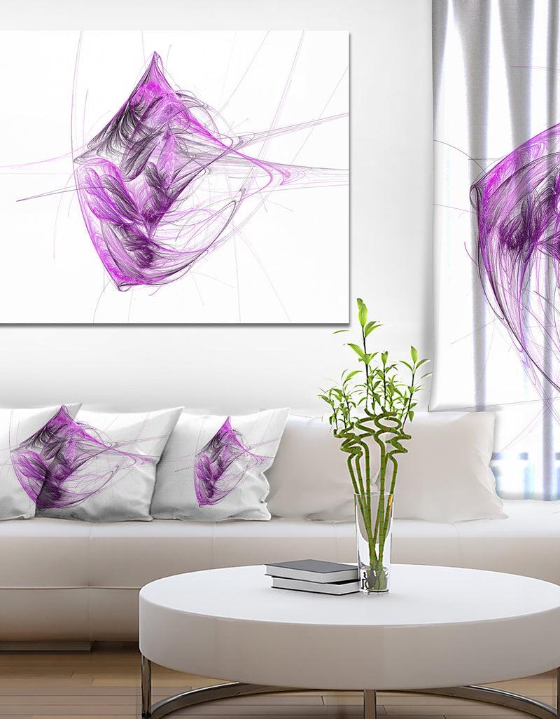 designq Purple on White Fractal Illustration - Large Wall Artwork