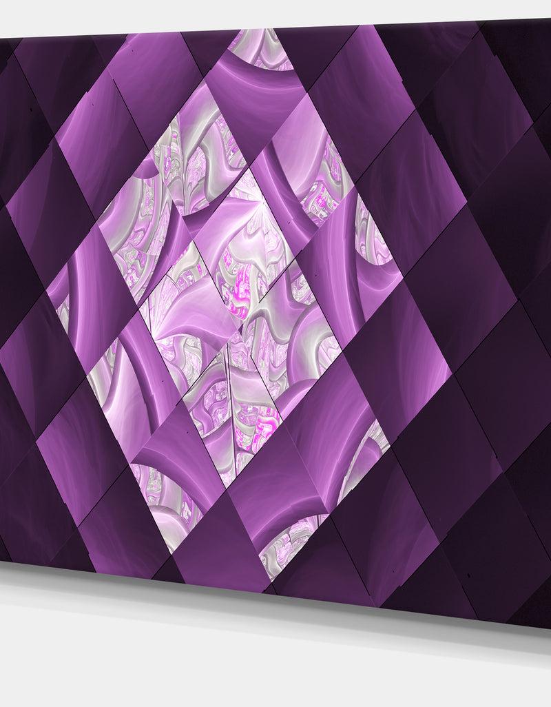 Designq Purple Pixel Field Of Squares - Abstract Wall Art Canvas