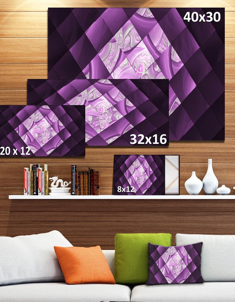 Designq Purple Pixel Field Of Squares - Abstract Wall Art Canvas
