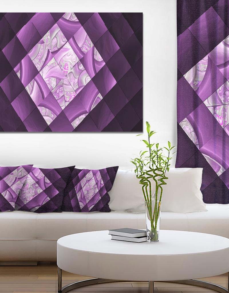 designq Purple Pixel Field of Squares - Abstract Wall Art Canvas