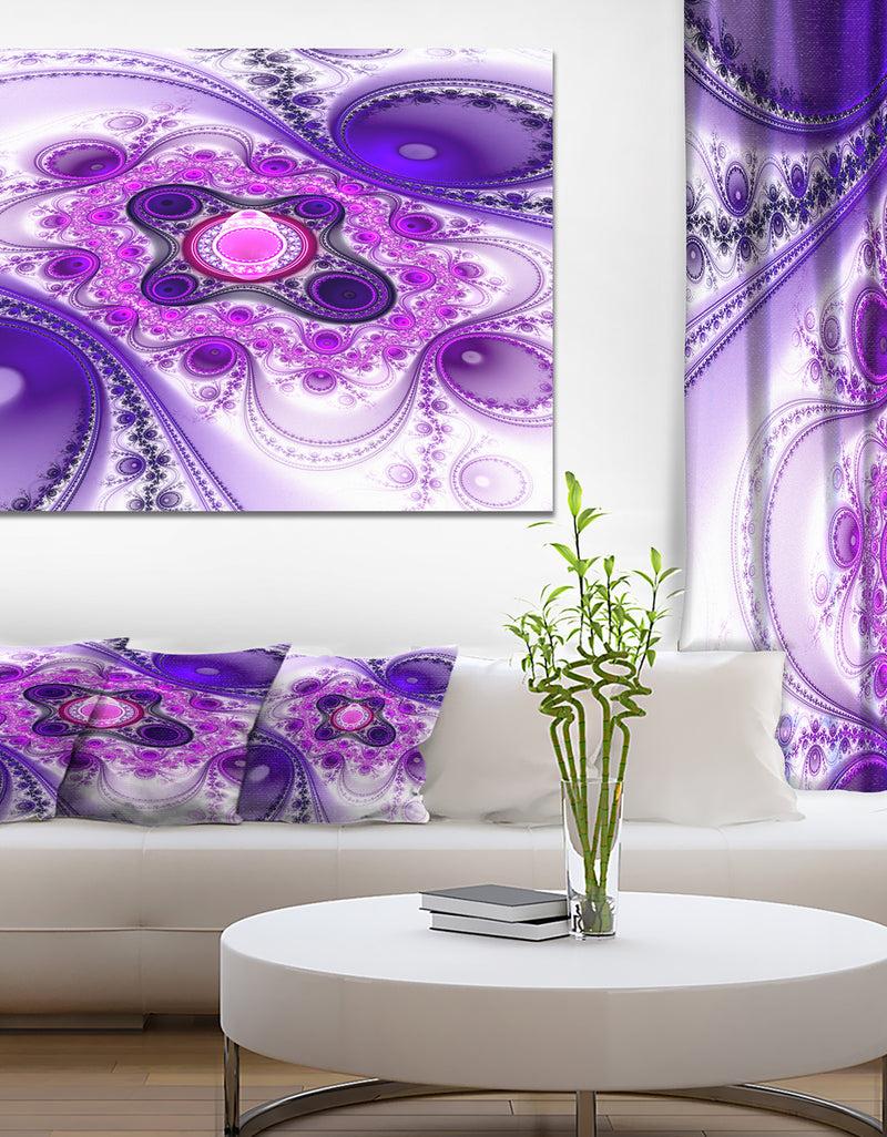 designq Purple Wavy Curves and Circles - Large Wall Art on Canvas
