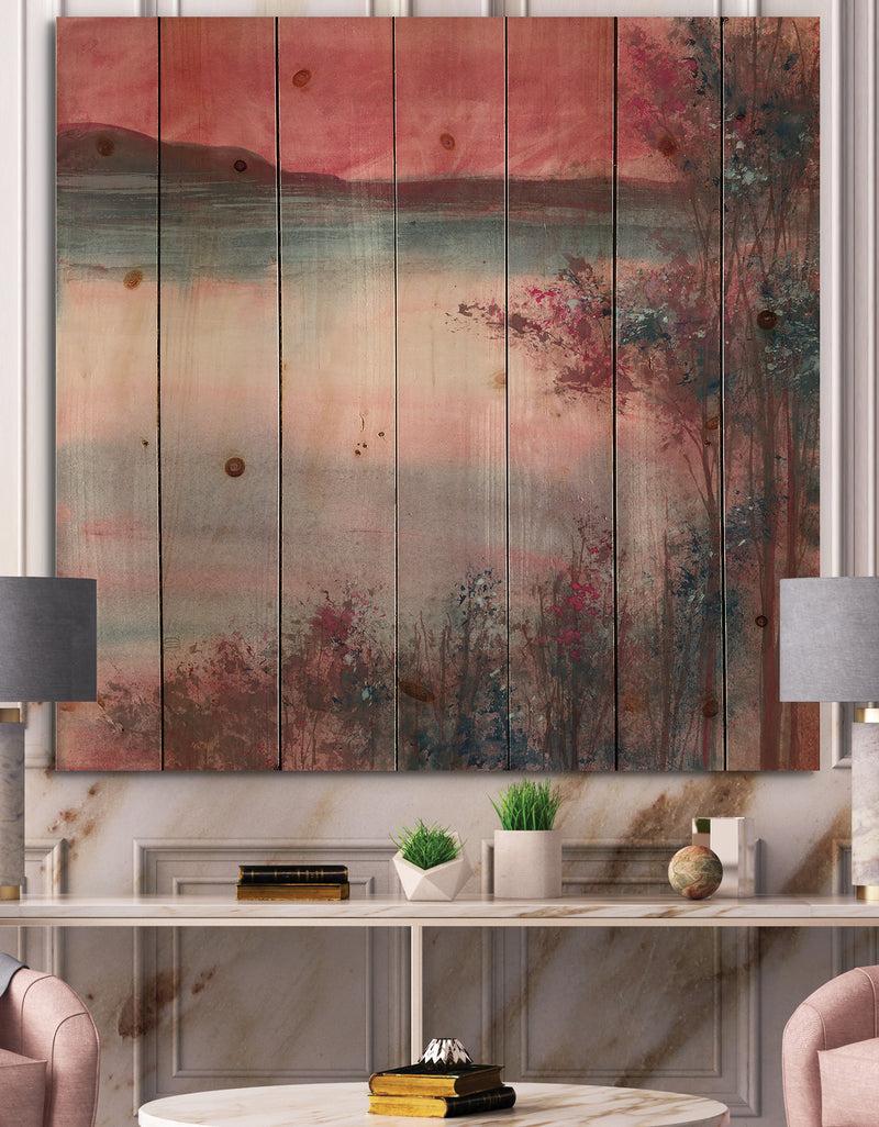 designq Quiet Time - Shabby Chic Print on Natural Pine Wood