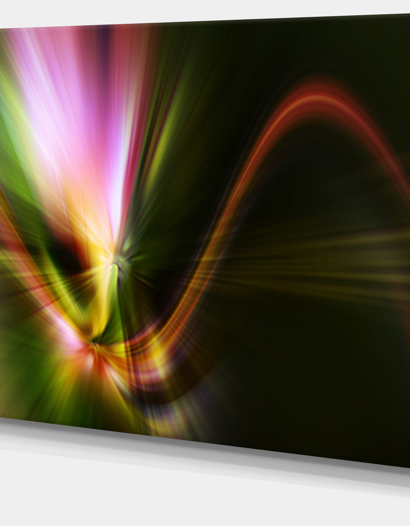 Designq Rays Of Speed Green - Abstract Digital Art Canvas Print