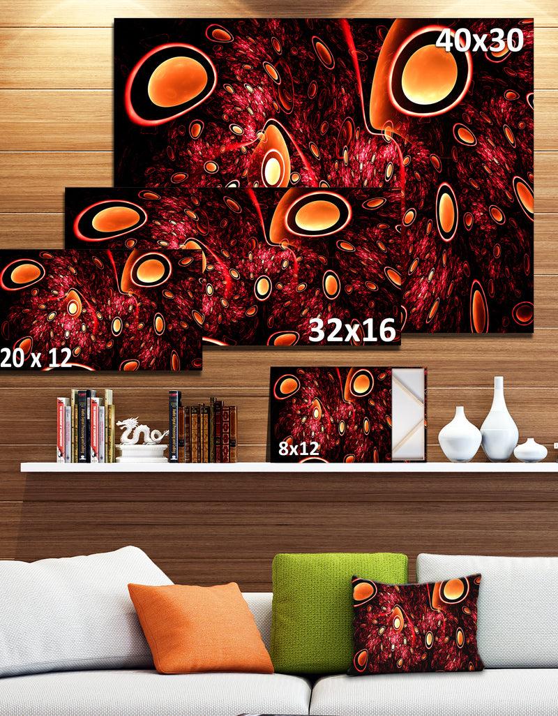 Designq Red 3D Surreal Abstract Design - Abstract Wall Art On Canvas