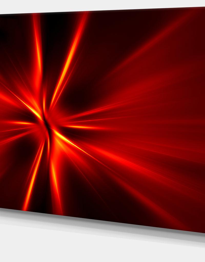 Designq Red And Yellow Rays - Abstract Digital Art Canvas Print
