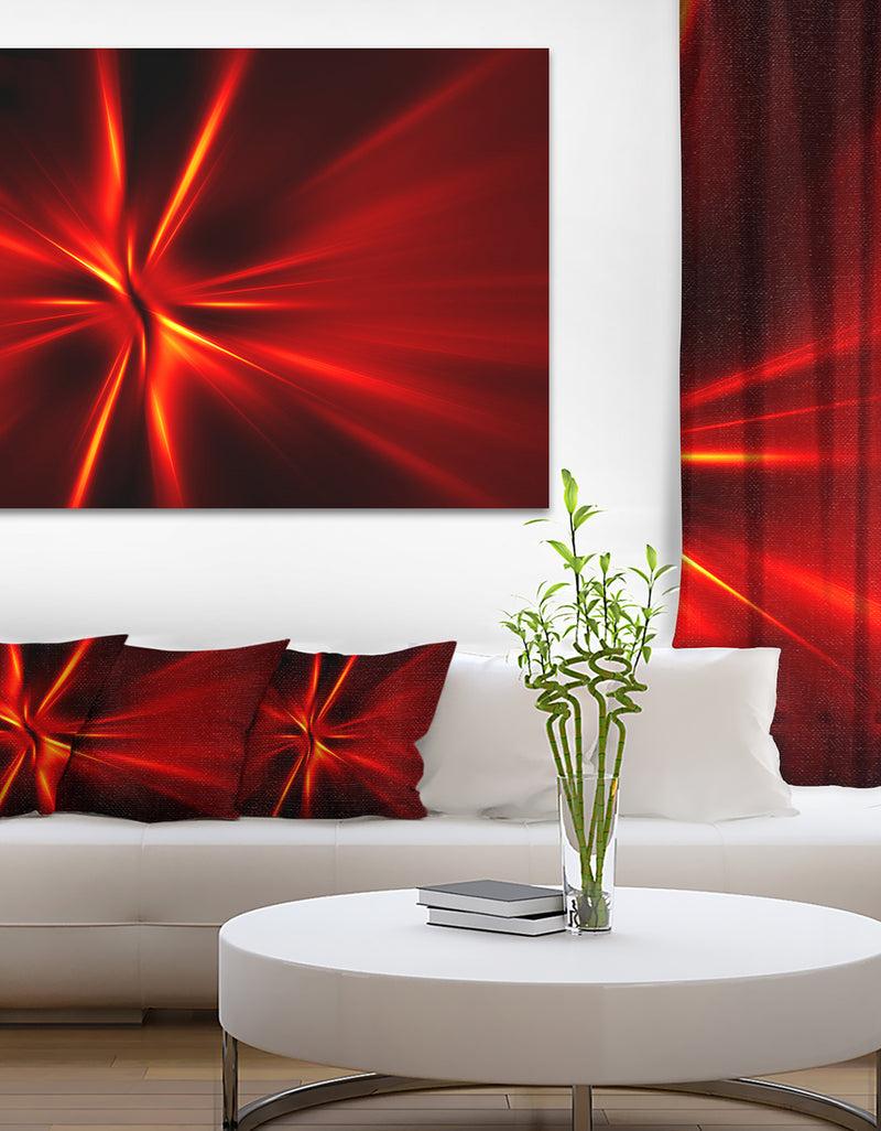 designq Red and Yellow Rays - Abstract Digital Art Canvas Print