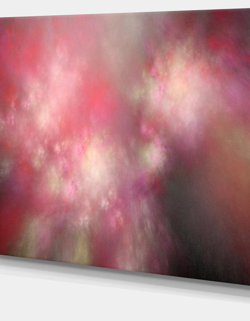 Designq Red Blur Sky With Stars'Extra Large Abstract Canvas Art Print
