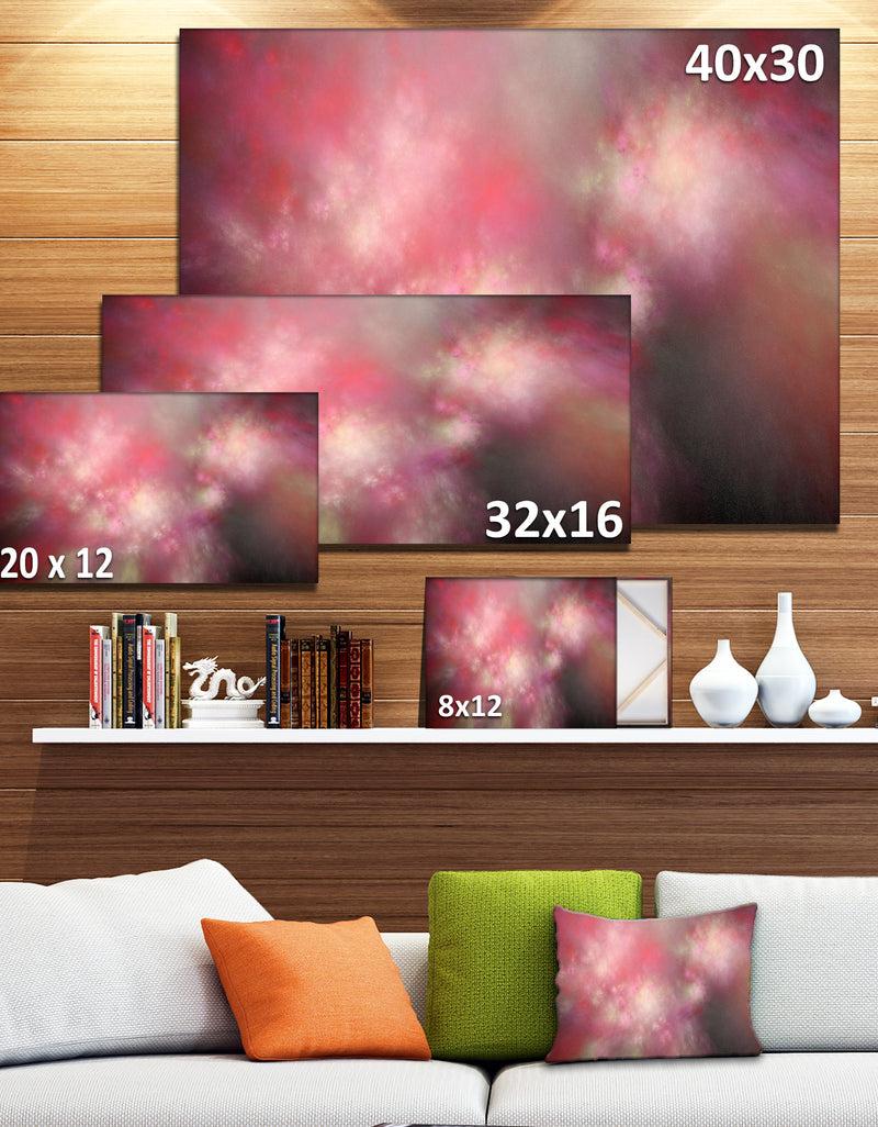 Designq Red Blur Sky With Stars'Extra Large Abstract Canvas Art Print