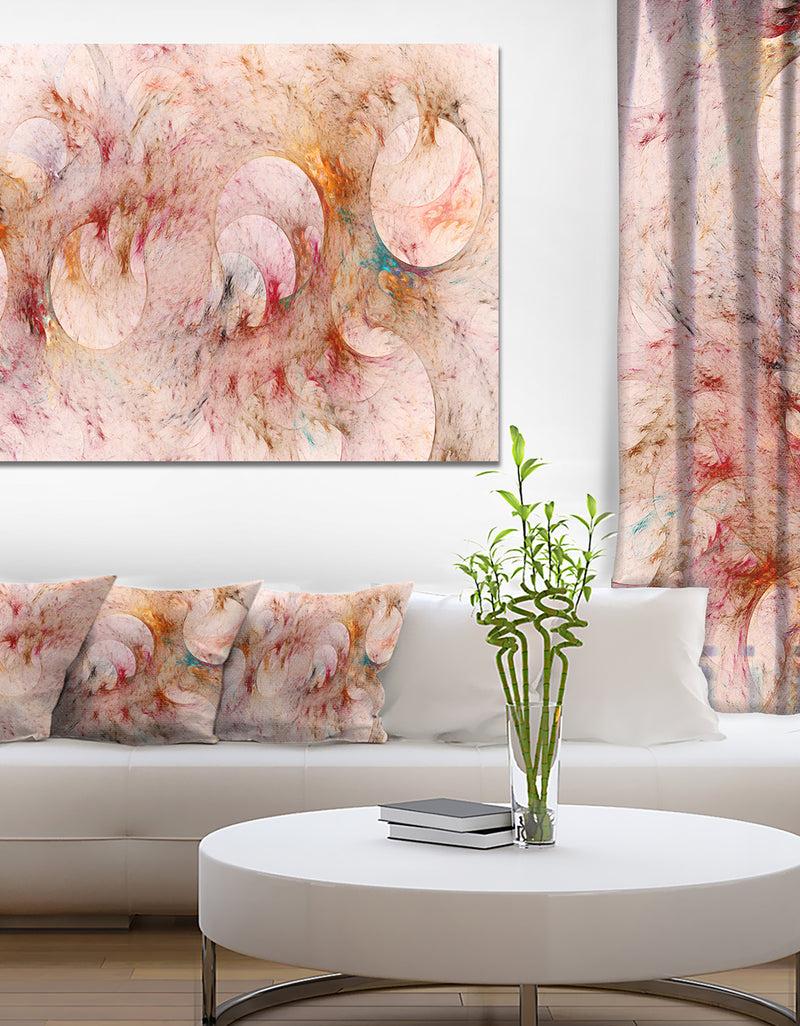 designq Red Circles Fractal Texture - Abstract Artwork on Canvas