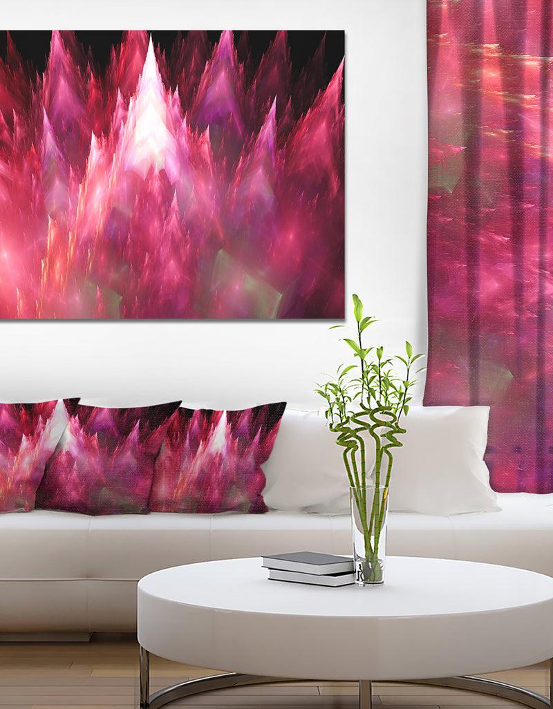 designq Red Fractal Crystals Design - Extra Large Abstract Canvas Art Print