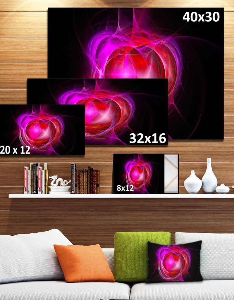 Designq Red Fractal Explosion Supernova - Large Glossy Canvas Art Print