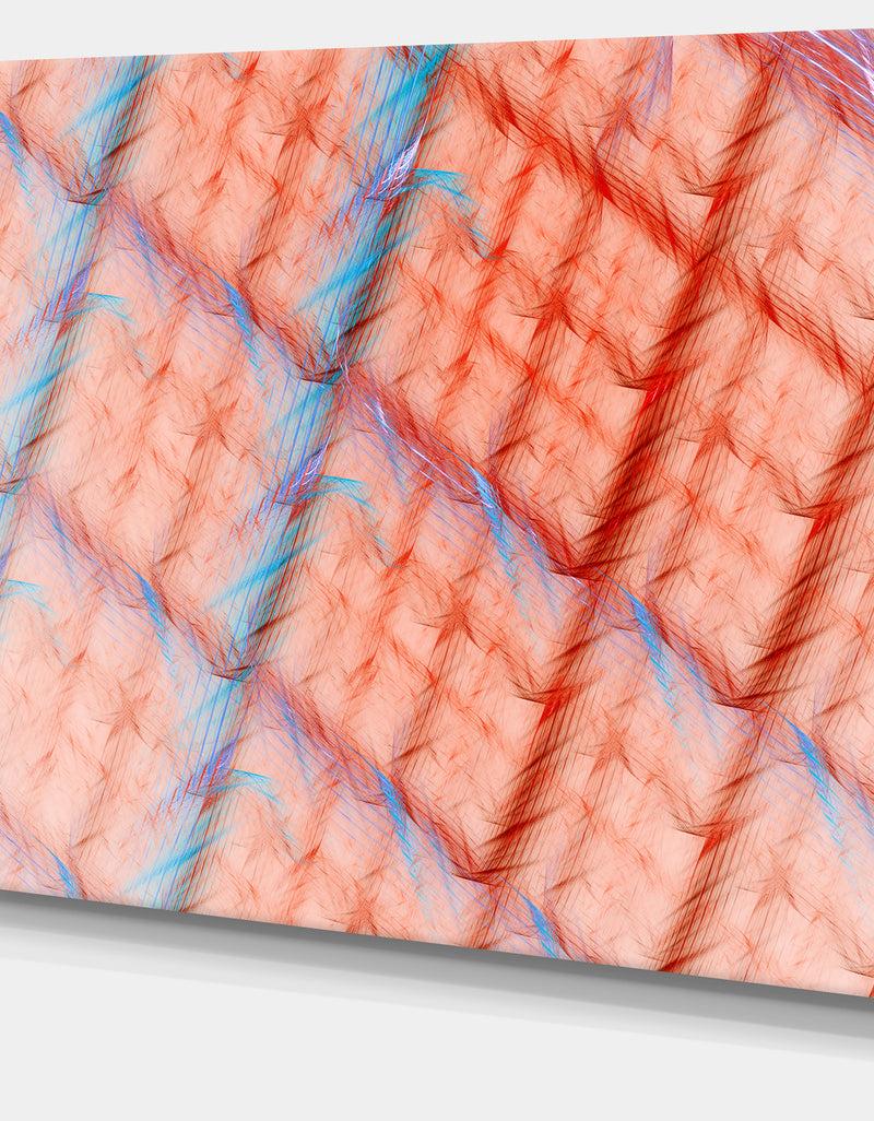 Designq Red Fractal Grill Pattern - Extra Large Abstract Art On Canvas