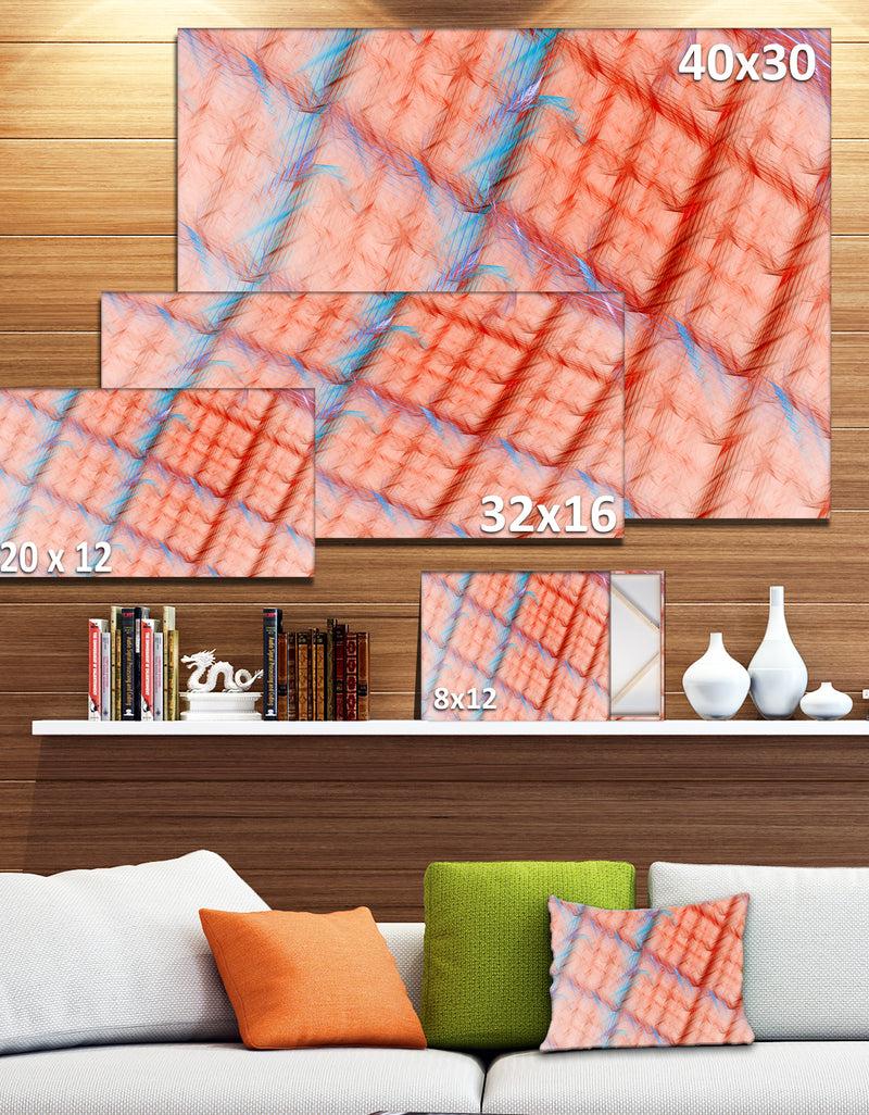 Designq Red Fractal Grill Pattern - Extra Large Abstract Art On Canvas