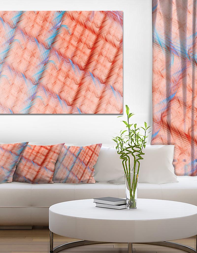 designq Red Fractal Grill Pattern - Extra Large Abstract Art on Canvas