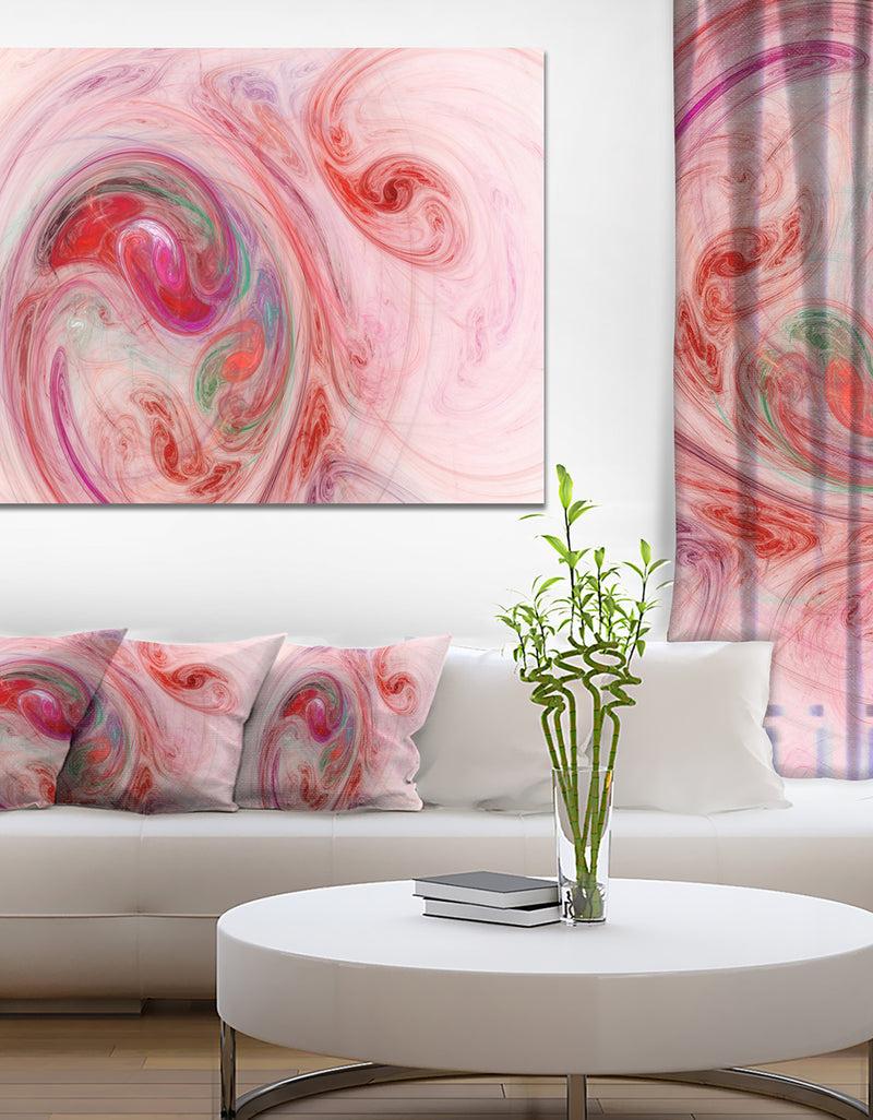 designq Red Fractal Large Illustration - Large Canvas Wall Art