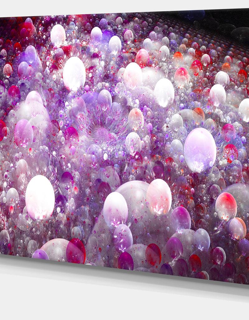 Designq Red Fractal Molecule Pattern - Extra Large Abstract Canvas Wall Art