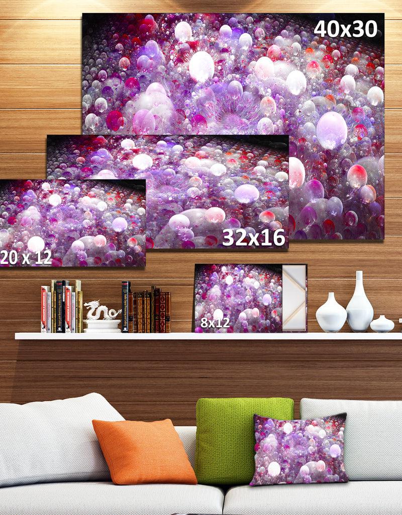 Designq Red Fractal Molecule Pattern - Extra Large Abstract Canvas Wall Art