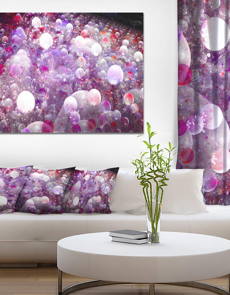 designq Red Fractal Molecule Pattern - Extra Large Abstract Canvas Wall Art