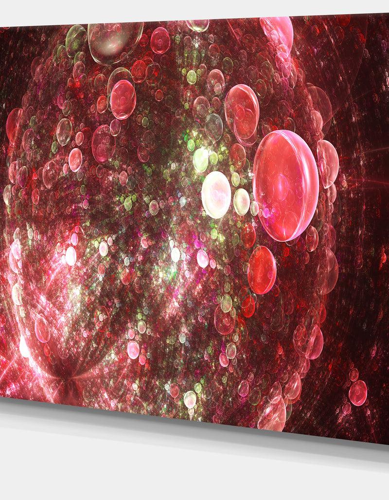 Designq Red Spherical Planet Bubbles - Extra Large Canvas Art Print