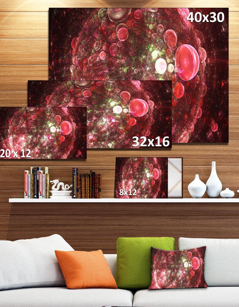 Designq Red Spherical Planet Bubbles - Extra Large Canvas Art Print