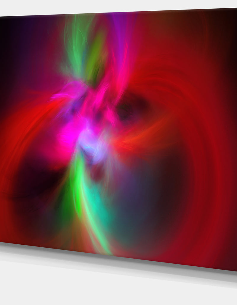 Designq Red Spiral Kaleidoscope - Abstract Wall Art Canvas