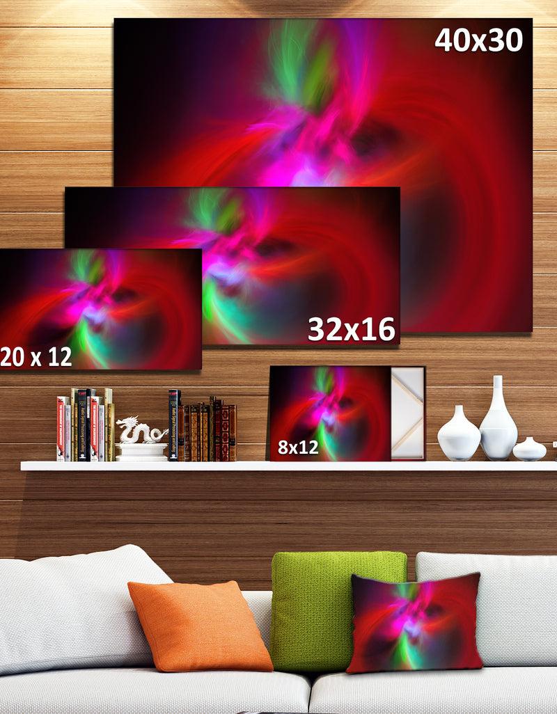 Designq Red Spiral Kaleidoscope - Abstract Wall Art Canvas